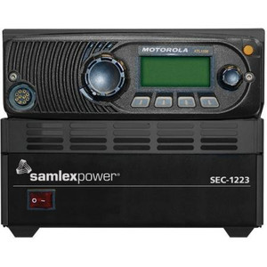 SAMLEX Switching power supply 120Vac in/12Vdc out. 23A Continuous. Includes hood for Motorola XTL5000