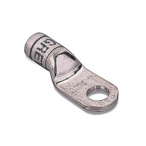 THOMAS AND BETTS Heavy Duty Battery Connector. Copper tin-plated starter lug for 4 gauge battery cable. 1/4 inch stud size. Gray die color.