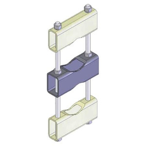 SINCLAIR Clamp assembly, 1.5"-3.5" to 1.5"-3.5", parallel pipe to pipe. Carbon steel, hot dip galvanized.