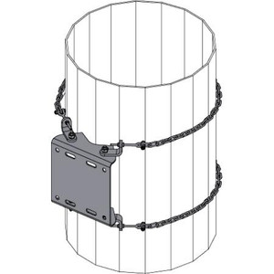 SABRE Chain mount for (1) mounting pipe. Designed to work on wood or steel (straight/round and tapered/multi-sided) poles from 8"-36" diameter.