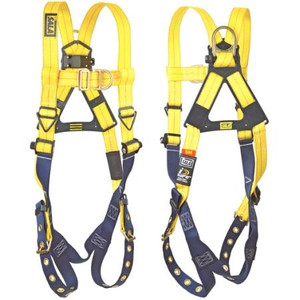 DBI/SALA Construction Vest-style Harness w/front & back D-Rings, loops for belt, Tongue buckle legs straps. Extra Large.