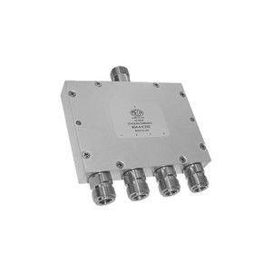 MECA 5-500MHz Four Way Powe Divider. 20 watts. 1.10:1 typical VSWR. 23 dB min. isolation between ports. N-female connectors.