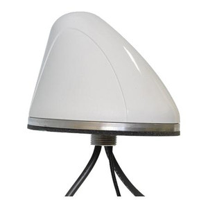 MOBILE MARK 800-2.7/2.4-2.5/4.9-6.0/GPS antenna. Uses 3/4" feed thru 1/2" long thread for 3/16" thick metal. 3 cables w TNC/SMA/RPTNC installed conn. White.