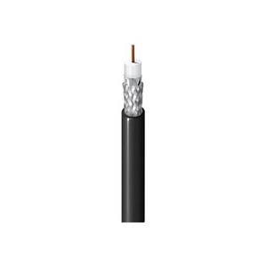 BELDEN RF195 coaxial cable. 50 ohms. Fits RG58 connectors. Fire Resistant. Solid copper-clad steel center conductor . Polyethylene jacket. UL 1666