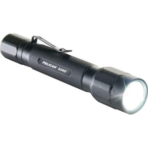 PELICAN 2360 LED Flashlight. 250 High / 24 Low Lumens. 2.25Hour High / 19 Hour Low Runtime. Black