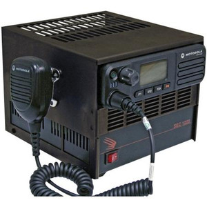 SAMLEX power supply with radio cover for Motorola TURBO XPR-5000. 120VAC, can be converted to 240VAC 23A cont./25A int. UL cert for 120VAC.