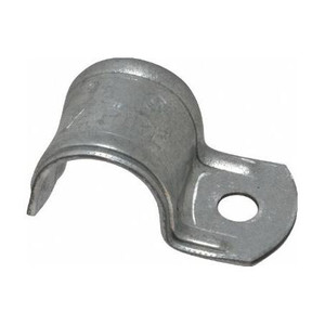 THOMAS AND BETTS 1/2 inch, steel, one hole strap. Constructed of zinc plated steel. For use with rigid/IMC conduit.