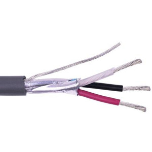 BELDEN 2-14AWG Multiconductor Security & Commercial Audio Cable. CL3, tinned copper conductors, PVC insulation, PVC jacket w/ ripcord, waterblock, gray.