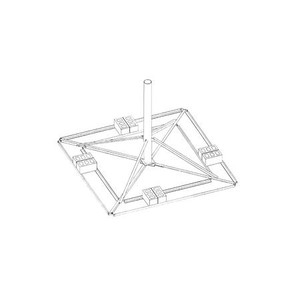ROHN Ballast Roof Mount. 34.25" overall mast height - 3" standard - 4.5" OD. 6 1/2 ft square frame.