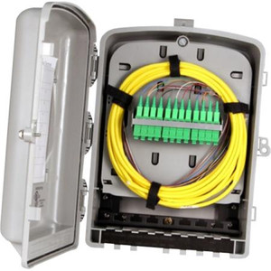 TII TECHNOLOGIES Outdoor Fiber Entrance Terminal. Contains 24 SC/APC adapters. 3/8" hex head securing bolt. padlock capable.