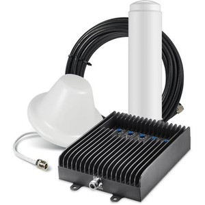 SURECALL Five-band manually adjustable booster kit for areas up to 6,000 sq ft. 72dB. Incl 30 &75ft of coax cable, omni donor antenna & indoor dome antenna.
