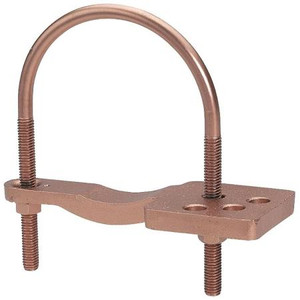 BURNDY Ground Clamp to terminate 2 hole compression lug to pipe. Pipe 1.25"-2". Pad for lug with (2) 3/8" bolts on 1" centers. Order TMH289 hardware separate