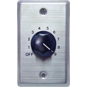 SPECO 50W 70/25V wall plate volume control, silver and black.