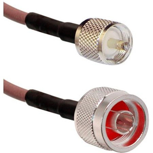 VENTEV 2' RG142 Plenum Jumper. Made of Belden 83242 (59787) cable with N Male (54680) to Mini UHF Male (430125) connectors on each end.