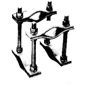 COMMSCOPE mounting clamp set. Used to mount horizontal members to vertical members up to 3" in diameter. Set of 2. Can be used like a cross-over plate.