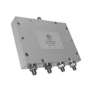 MECA 0.400-0.800 GHz four-way power divider. 20Wm 1.20 typical VSWR. SMA-female termination.