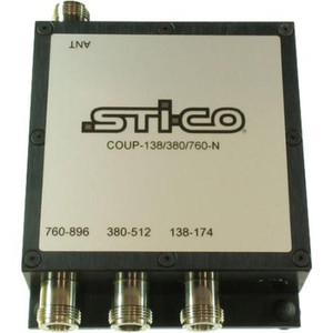 STI-CO 138-174/ 380-512/ 760-896 MHz tri-band coupler w/ TNC type connectors.