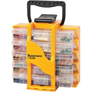 BUSSMANN Fuse caddy with 5-trays of assorted fuses. 275 Total Fuses.