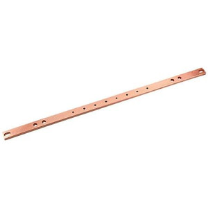 CHATSWORTH 19" x 3/4" x 3/16" Horizontal copper rack-mount ground bar.