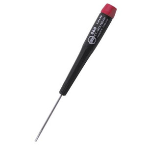 WIHA precision screwdriver. High chrome vanadium steel blade. Rotating cap in tapered plastic handle. Slotted blade 5/64" x 5.71" (2.0 x 50mm)