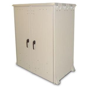 DDB UNLIMITED 168 Rack Unit Double-bay Outdoor Enclosure. Aluminum with a painted cream finish. *DROP SHIP ONLY DROP SHIP ONLY.