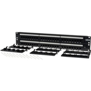 TRIPP LITE 48-port 2U rack mount Cat5/6 110 patch panel, T568B, RJ45 ethernet terminations. 19".