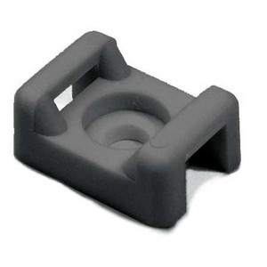 HELLERMANNTYtON Cable Tie Mount, 0.2" Hole Dia., 0.31" Max Tie Width, PA66, Black, 100/pkg