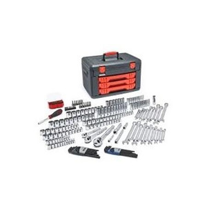 GEARWRENCH 219-Piece complete tool kit with 1/4", 3/8", and 1/2" drive metric and SAE socket & ratchet set.