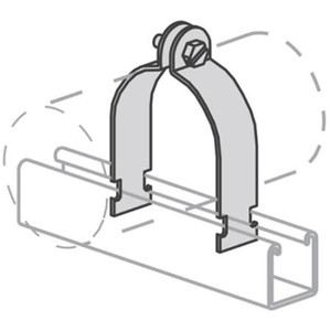 POWER-STRUT Pipe clamp 1-1/2" conduit. Finish: Electro-Galvanized