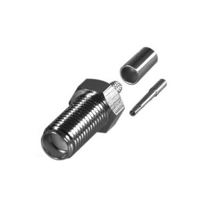 RF INDUSTRIES SMA female crimp connector for RG142, 55, 223 and RG400 cables.