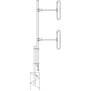 SINCLAIR 138-174 MHz heavy duty, two dipole antenna. 5.5 dB offset gain. 300 W. Incl harness w/N Male term. 1/4 wave spacing, universal mount.