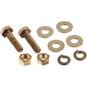 BURNDY Tongue Mounting Hardware Kit for 3/8". Each Kit Includes two 3/4" bolts, four flat washers, two split washers, and two hex nuts. Silicon bronze.