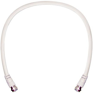 WEBOOST 2ft RG-6 low loss white coaxial cable with F-Male connectors.