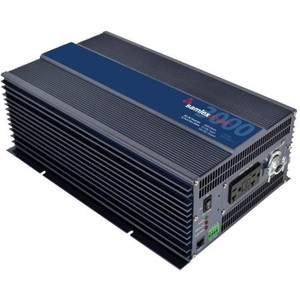 SAMLEX DC to AC power inverter. 3000W continuous, 6000W surge output power. Pure Sine Wave, 12 VDC - 120 VAC.