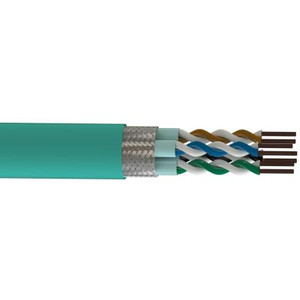 CABLES UNLIMITED 1 m Cat6 low smoke zero halogen (LSZH) patch cord with M12 A-code to RJ-45 connectors. Full p/n: CUI-C6X-1M-M12A/RJ45M