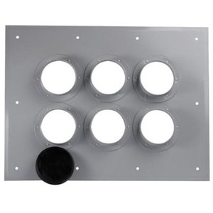 RFS Aluminum entry panel with six 4" ports in a 2x3 configuration.