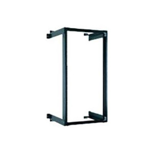 CHATSWORTH 19" x 38.5" x 18" EasySwing 19 RU wall-mount steel rack with a black powder-coat finish. Supports up to 85 lbs of equipment.