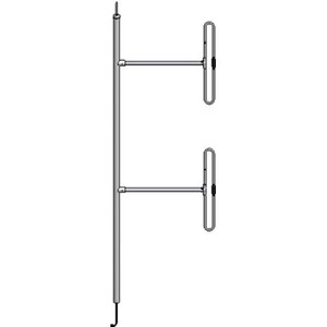 COMPROD Heavy Duty Welded Black Dual Dipole 138-174MHz Antenna. Full band, 5.5 dBd, Top Mount N female Connector with 1/2 wave spacing.