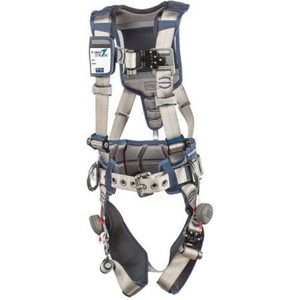 CAPITAL SAFETY STRATA Construction Style Positioning Harness. Aluminum back and side D-rings, Tri-Lock Revolver quick connect buckles, waist pad, belt