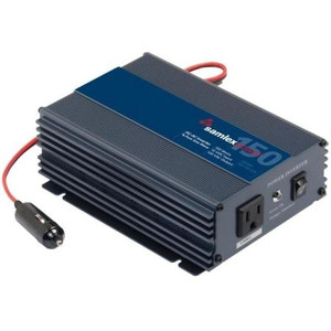 The Samlex high efficiency DC-AC inverter converts 12 Volts DC to 150 Watts of pure sine wave AC power.