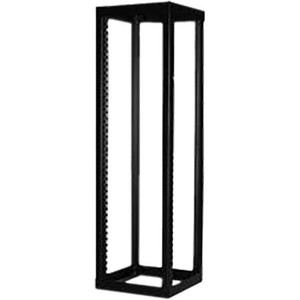 DBSPECTRA 24"x83"x24" Four Post Rack Aluminum, Black, powerder coating, 43RU. With copper ground bar.