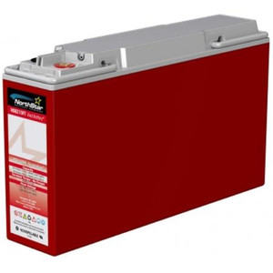 NORTHSTAR NSB-210FT-RED Battery. Female M8 x 1.25 terminal. 12V nominal voltage, -40 to 65 deg Celsius operating temperature. High-temperature.