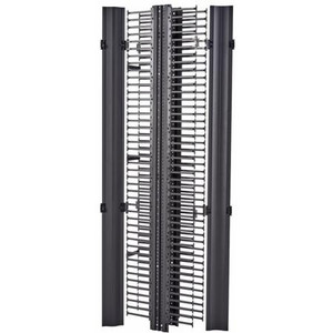COOPER B-LINE RCM Vertical Cable Manager with Door, High Density, Double Sided, 84"Hx10"Wx18.625"D, Flat Black