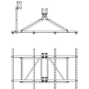 TRYLON 12' Leg mounted V-Frame with 4 vertical antenna mounting pipes.