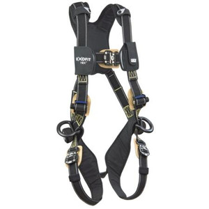CAPITAL SAFETY Large full body black kevlar harness with PVC coated back and side D-rings.