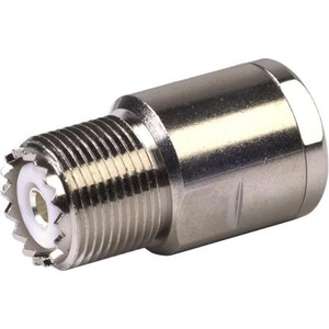 RF INDUSTRIES UHF female connector for RG8/U, RG8A/U and RG213 cables. Nickle plated body, silver plated contact. Solder center pin, clamp on braid.