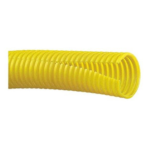 PANDUIT Corrugated wire loom tubing slit wall, 0.38 in (9.7mm) x 100 ft (30.5m), polyethylene, yellow.