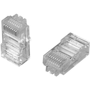 COMMSCOPE Category 5 shielded modular RJ45 plug for round cable. Solid/stranded conductor type.