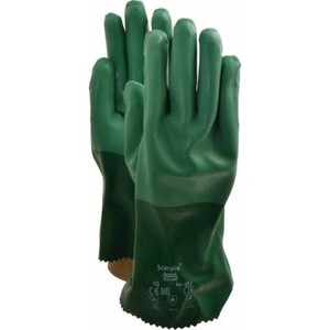 MSC INDUSTRIAL DIRECT INC 25 mil black neoprene chemical resistant gloves with cotton flock lining. Size X-Large.