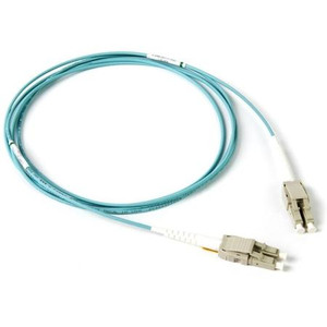 COMMSCOPE 1 meter LazrSPEED 550 duplex multimode (OM4) riser patch cord with LC connectors on both ends.